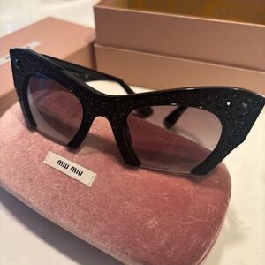 MIU MIU embellished half rim sunglasses